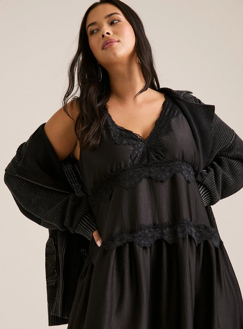 Festi Lace Trim Maxi Dress
