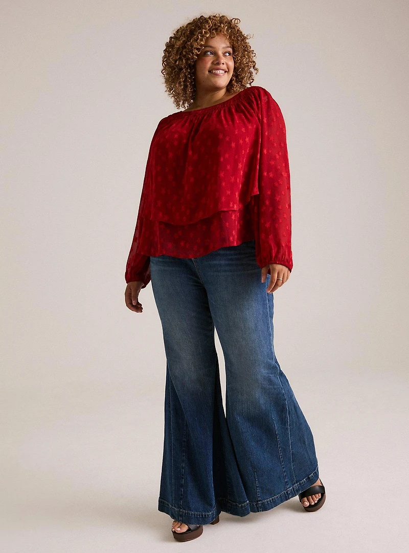 Festi Tiered Tie Back Blouse