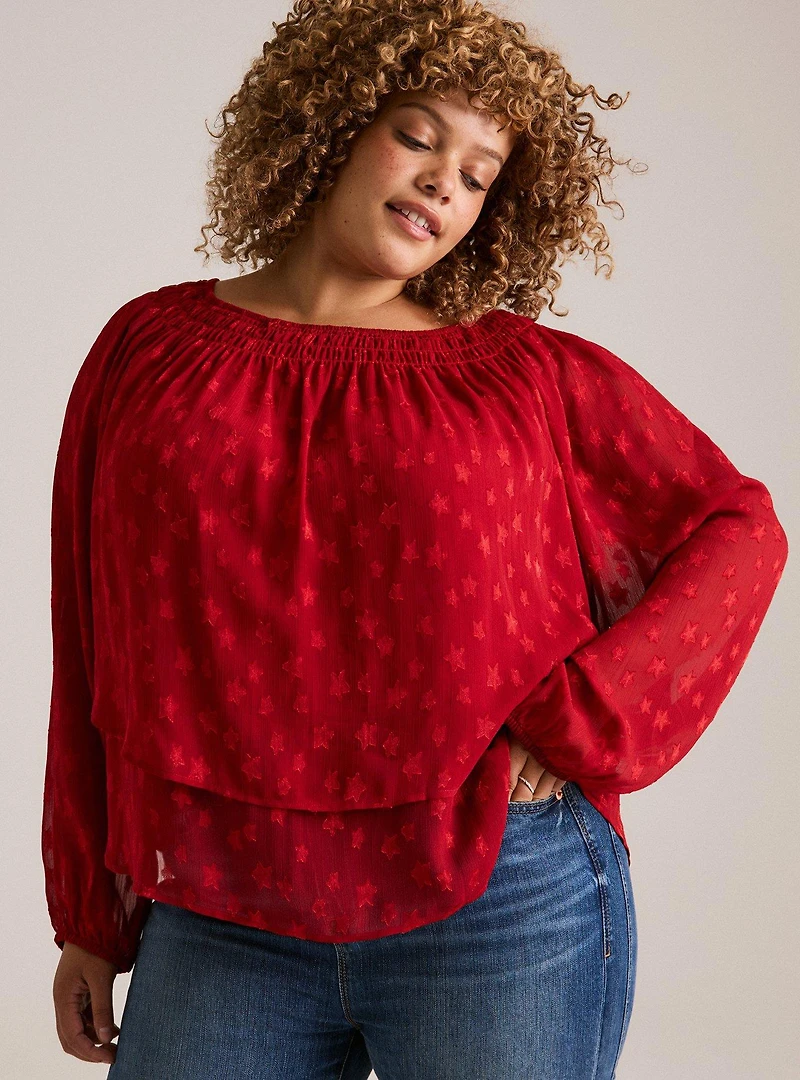 Festi Tiered Tie Back Blouse