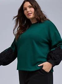 Belle Isle Floral Applique Sweatshirt