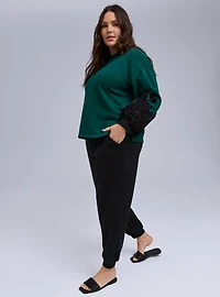 Belle Isle Floral Applique Sweatshirt