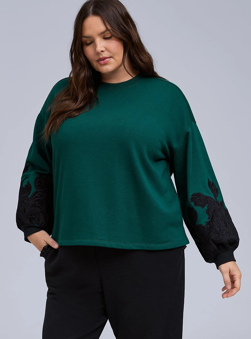 Belle Isle Floral Applique Sweatshirt