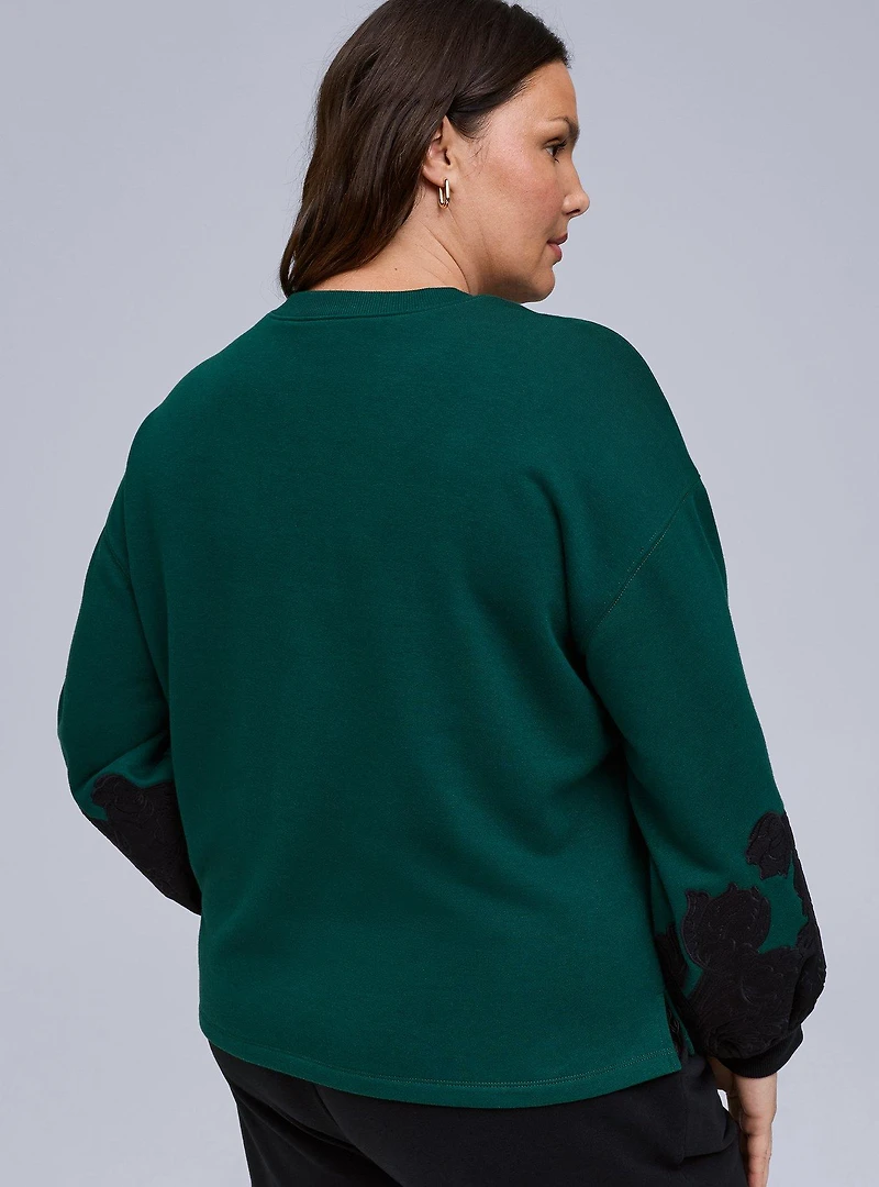 Belle Isle Floral Applique Sweatshirt