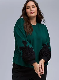 Belle Isle Floral Applique Sweatshirt