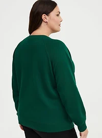 Cozy Fleece Rhinestone Crew Sweatshirt