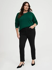 Cozy Fleece Rhinestone Crew Sweatshirt