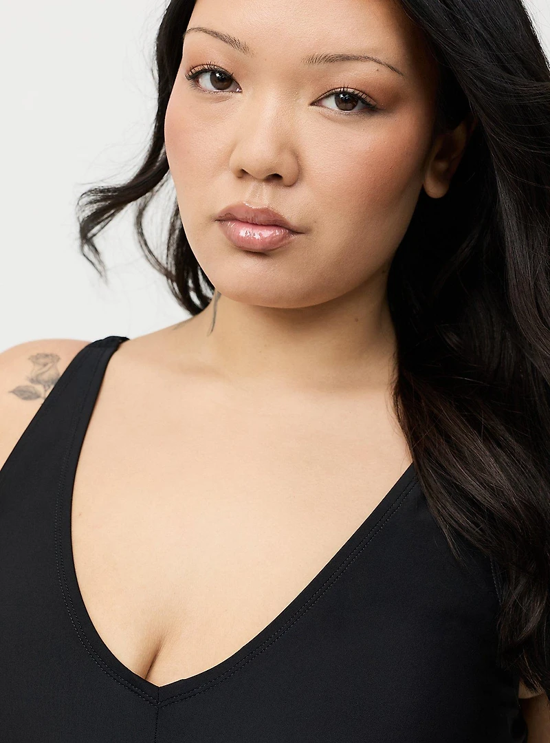 Wire-Free Mesh Panel Swim Dress