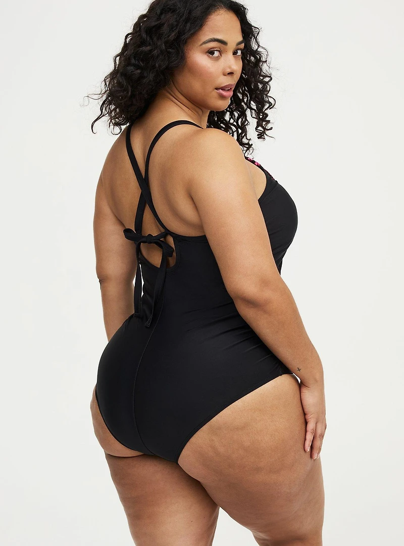 Strappy Plunge One-Piece Swimsuit