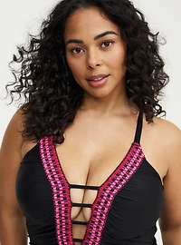 Strappy Plunge One-Piece Swimsuit