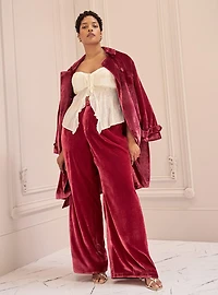 Studio Velvet Relaxed Wide Leg Trouser