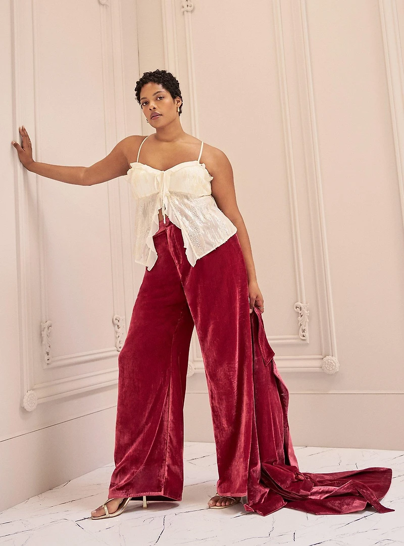 Studio Velvet Relaxed Wide Leg Trouser