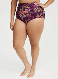 High-Waist Ruched Swim Bottom