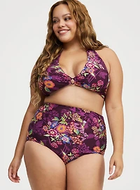 High-Waist Ruched Swim Bottom