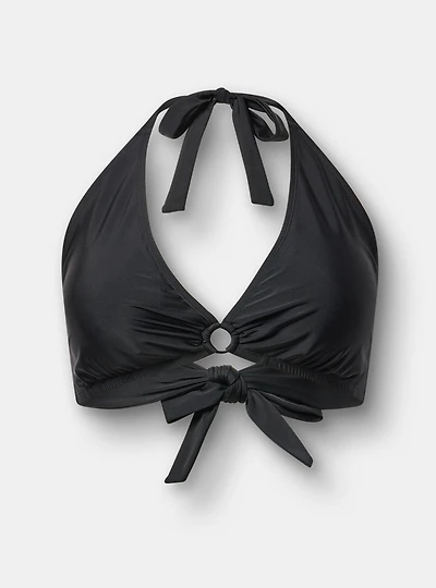 Wire-Free Halter O-Ring String Bikini Top