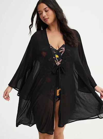 Tie-Front Mini Kimono