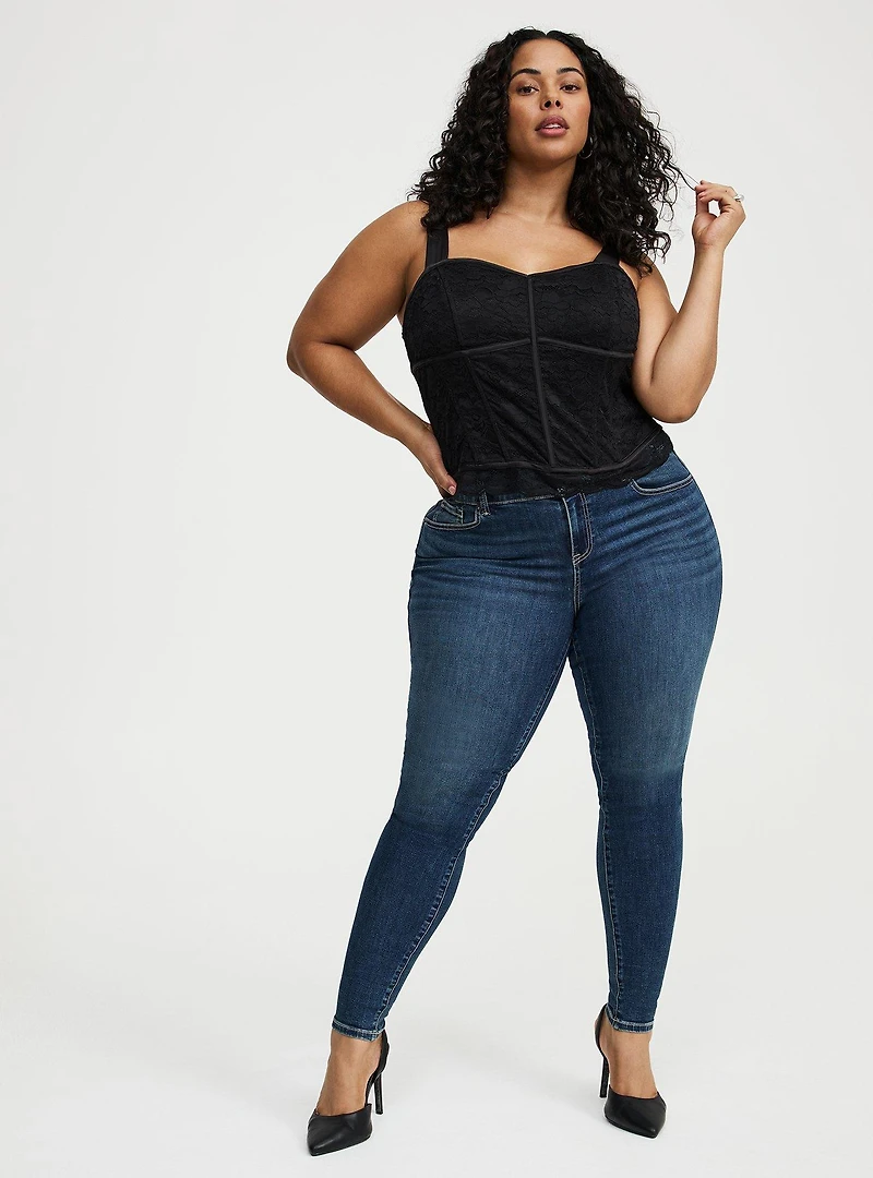 Studio Lace Satin Corset Top