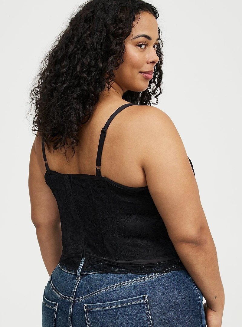 Studio Lace Satin Corset Top