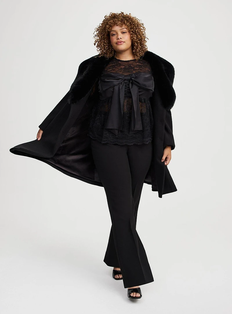 Studio Satin Bow Lace Top