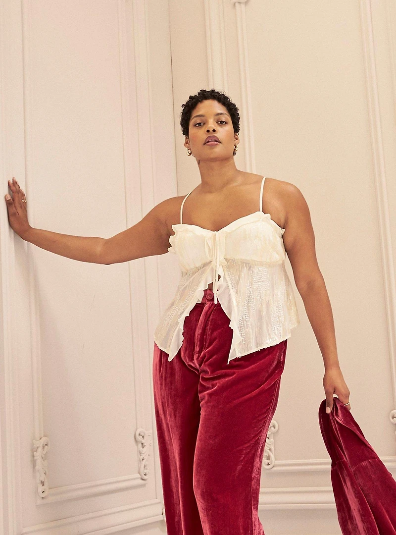 Studio Sequin Ruffle Cami