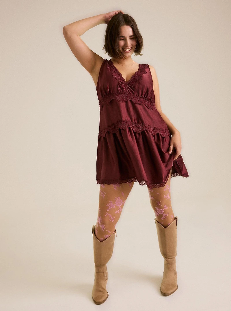 Festi Lace Detail Mini Dress