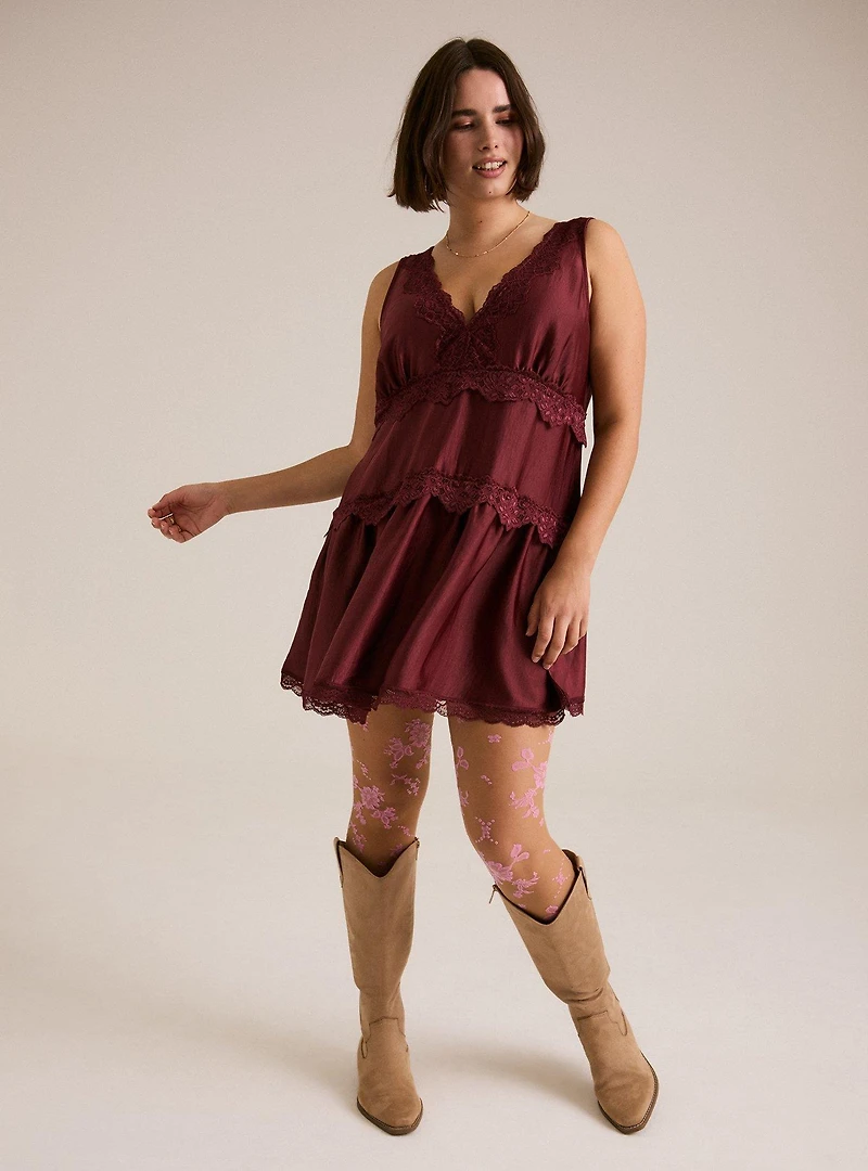 Festi Lace Detail Mini Dress