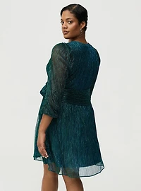 Surplice Tie Waist Mini Dress