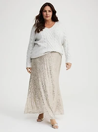 Sequin Slip Maxi Skirt