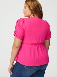 V-Neck Button Down Blouse