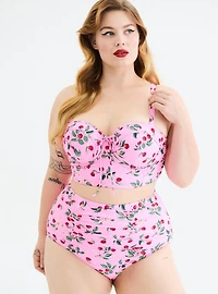 High-Rise Ruched Swim Bottom