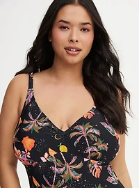 Deep V-Neck One-Piece Swimsuit