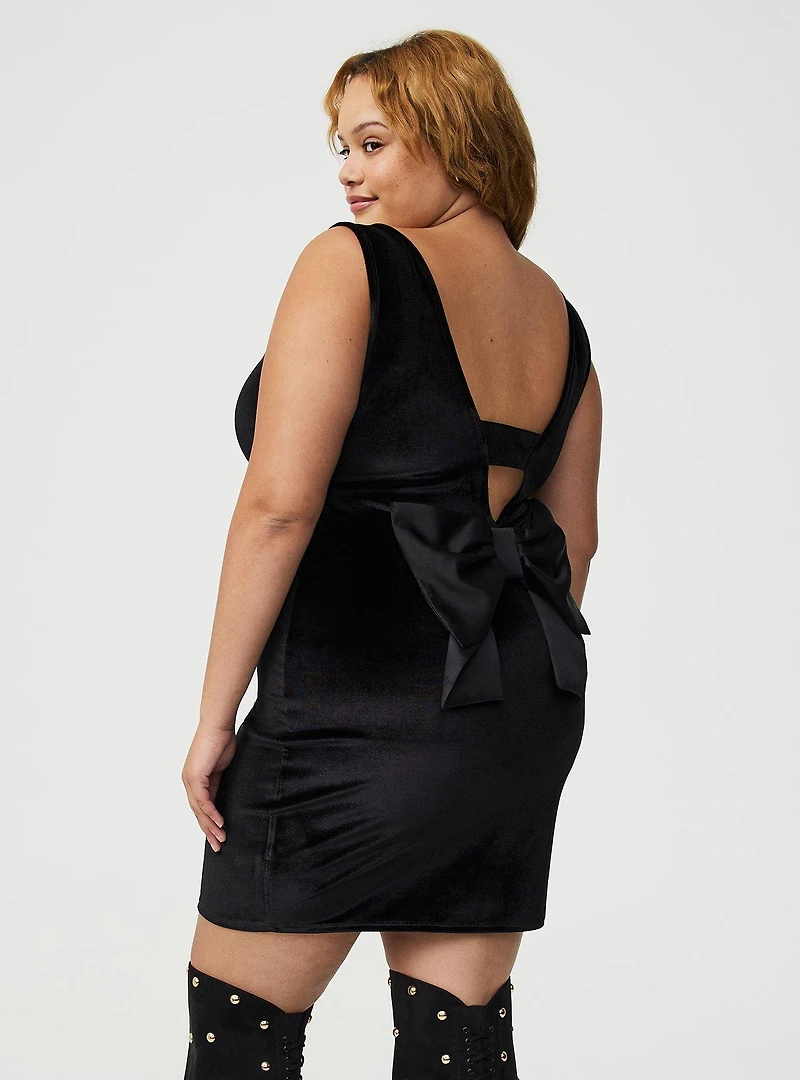 Bow Back Mini Shift Dress