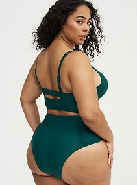 High-Rise Ruched Cheeky Swim Bottom