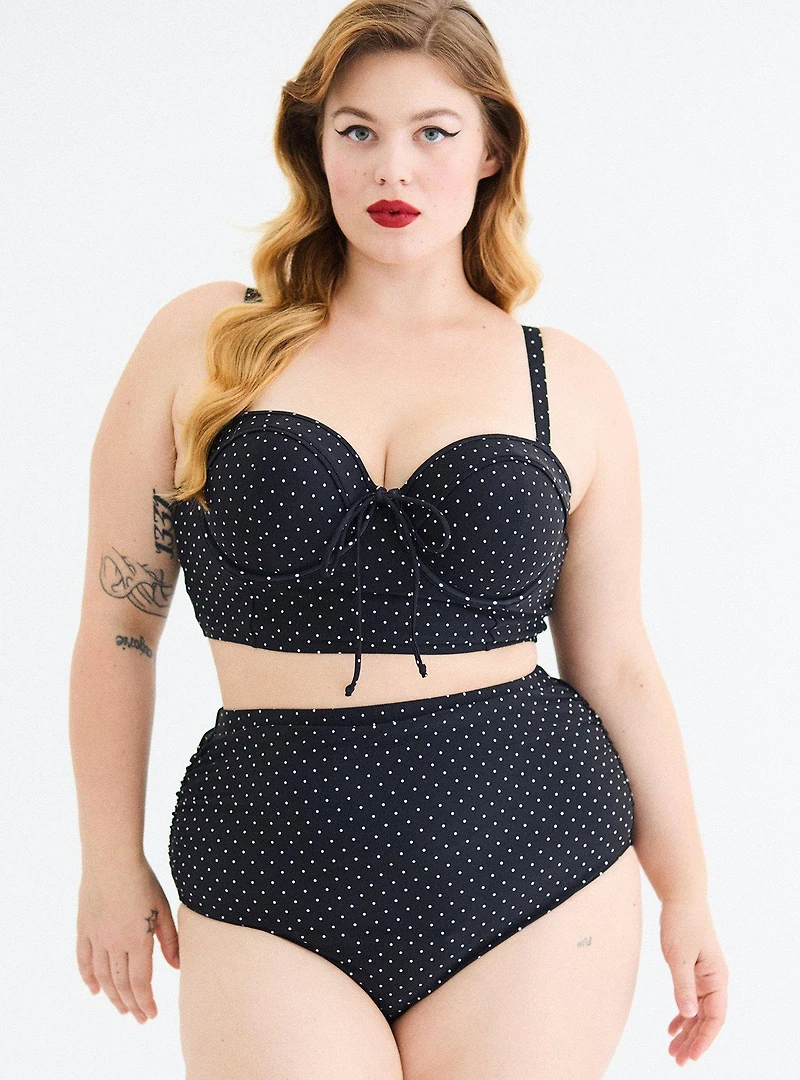 Lightly Lined Ruched Cheeky Swim Bottom