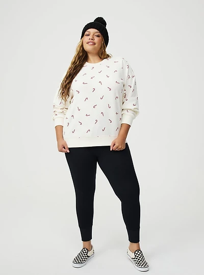 Cozy Fleece Crew Drop Shoulder Sweatshirt