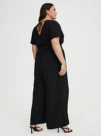 Flutter Sleeve Surplice Jumpsuit