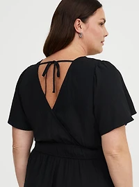 Flutter Sleeve Surplice Jumpsuit