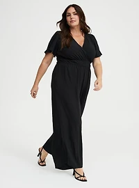 Flutter Sleeve Surplice Jumpsuit