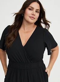 Flutter Sleeve Surplice Jumpsuit
