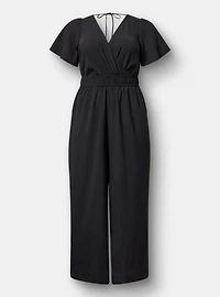 Flutter Sleeve Surplice Jumpsuit