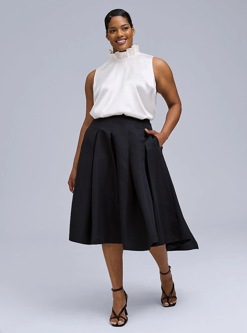 Belle Isle Pleated Midi Skirt