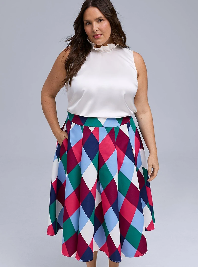 Belle Isle Pleated Midi Skirt