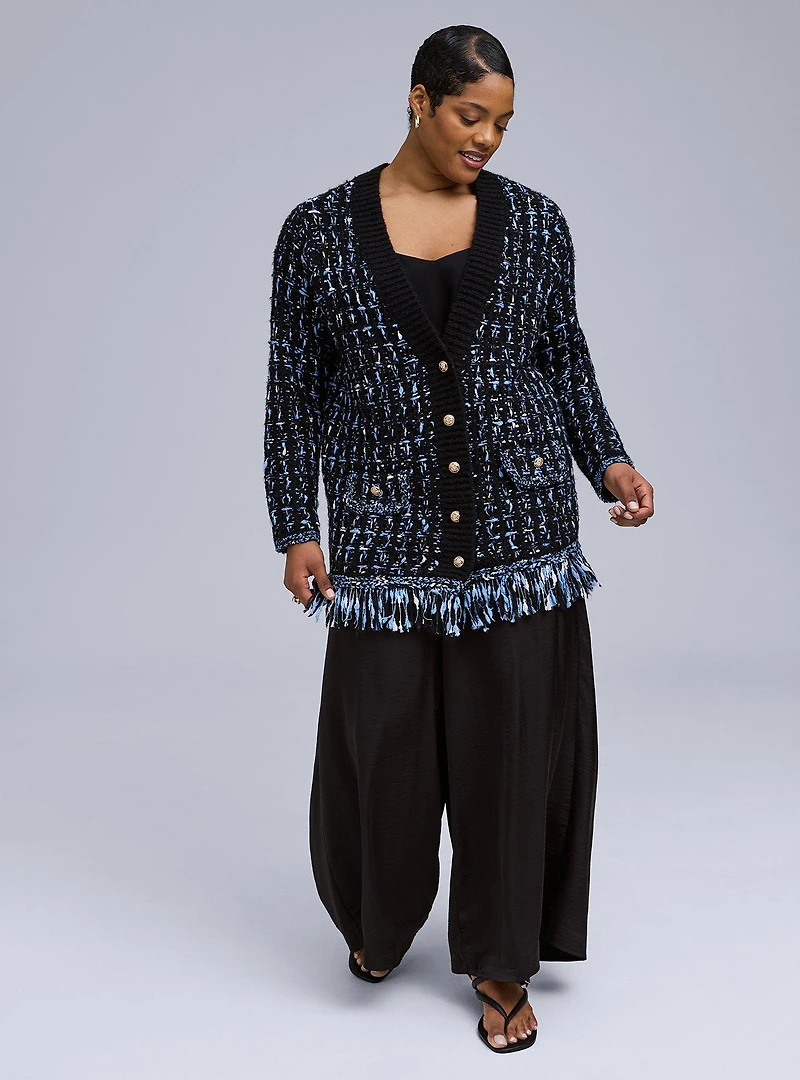 Belle Isle Oversized Fringe Cardigan Sweater