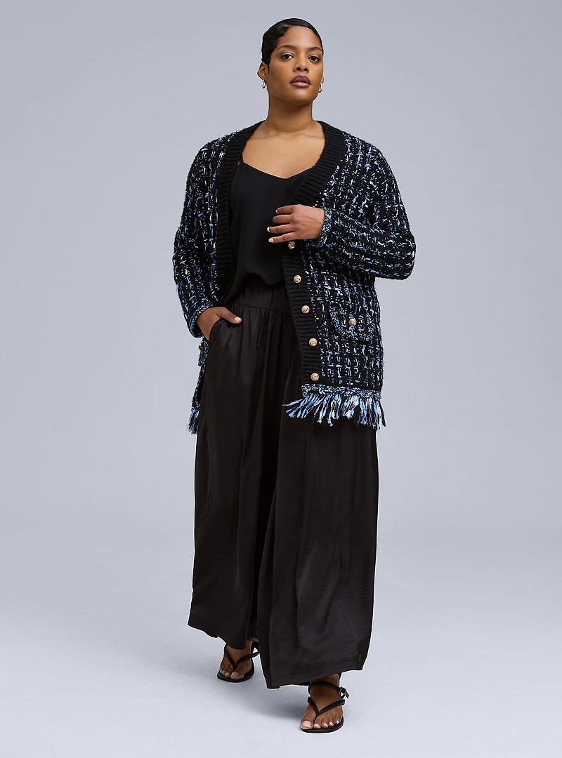 Belle Isle Oversized Fringe Cardigan Sweater