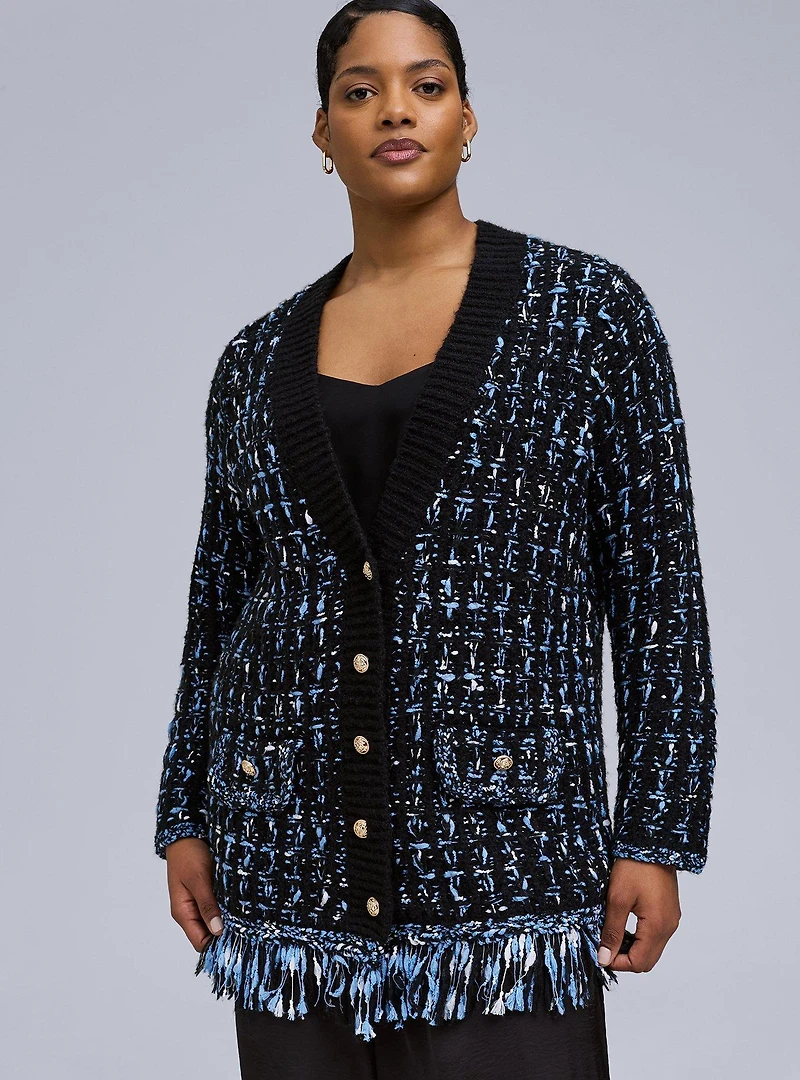 Belle Isle Oversized Fringe Cardigan Sweater