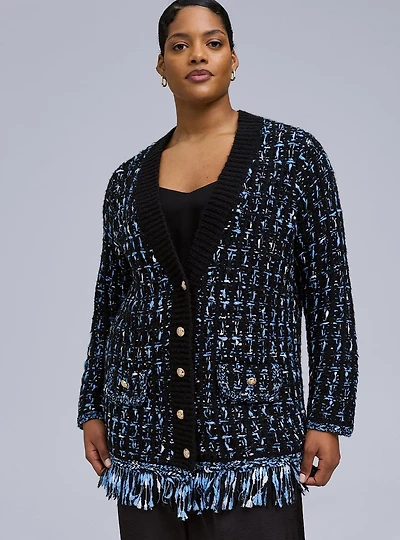 Belle Isle Oversized Fringe Cardigan Sweater