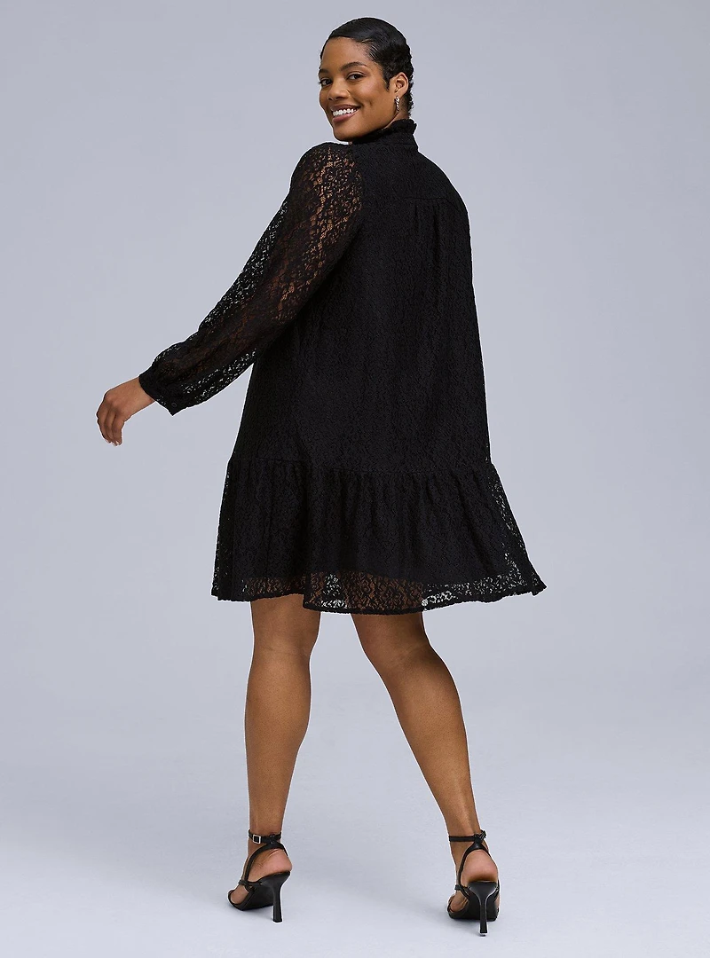 Belle Isle Lace Ruffle Collar Dress
