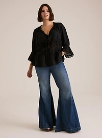 Festi Bell Sleeve Tie-Front Top