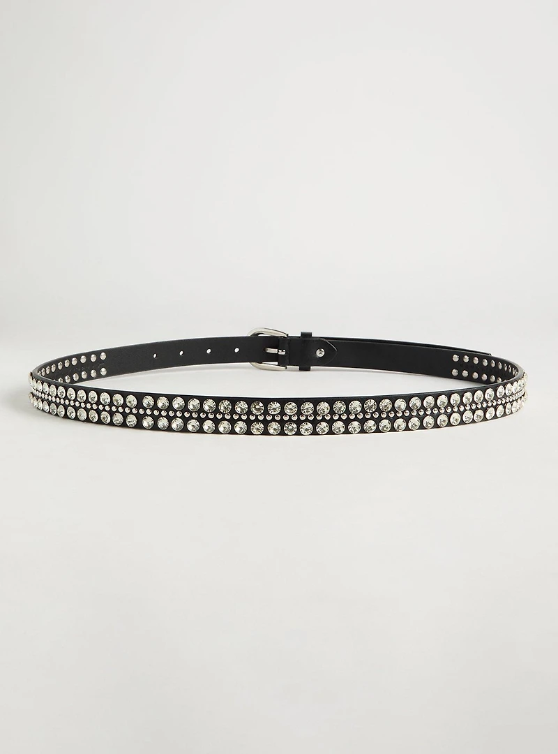 Rhinestone Denim Belt