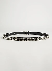 Rhinestone Denim Belt