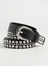 Rhinestone Denim Belt